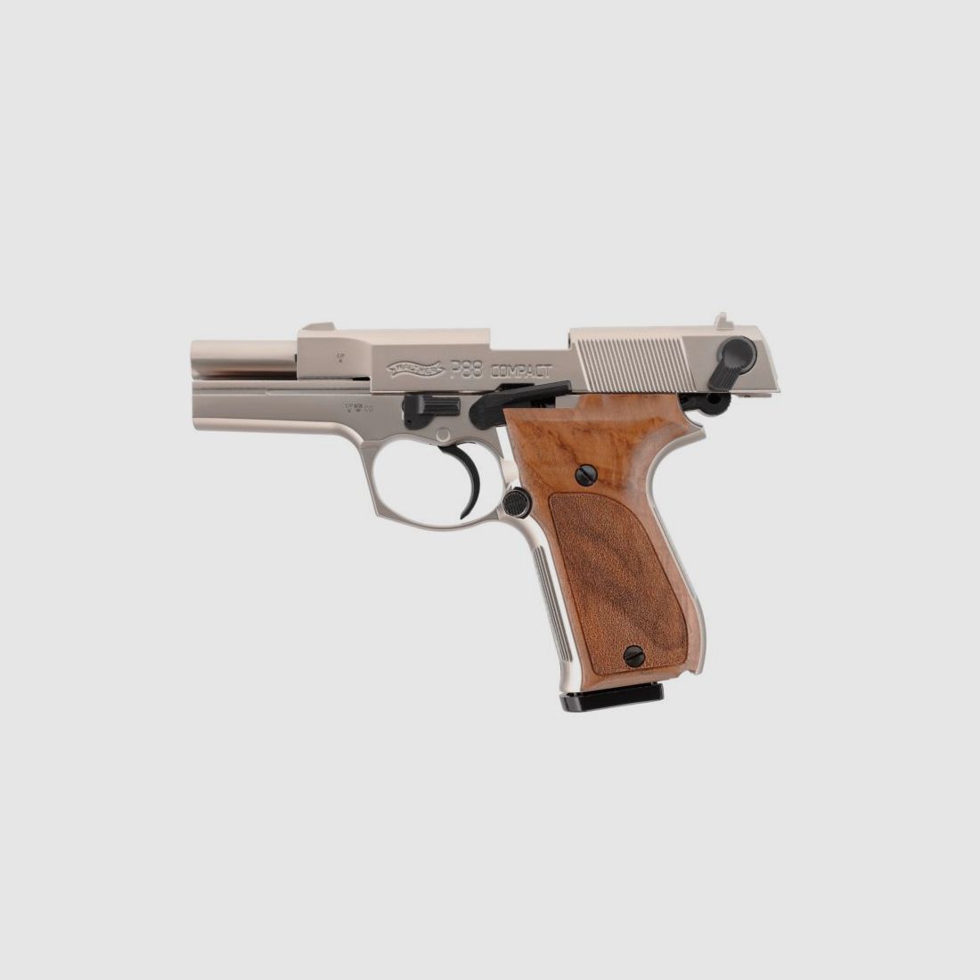 Walther Pistolet de Signal P88 Compact Nickel/Bois 9mm PAK, image 4 sur 14
