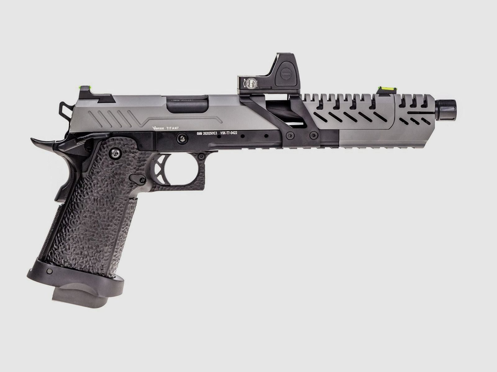 REPLIK GBB GAS HI-CAPA TITAN 7 SCHWARZ / GRAU 1,0J + ROTPUNKTVISIER BDS, Bild 4 von 4