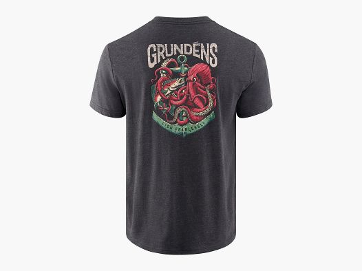 Grundens Octo-Trout SS T-Shirt Heather Charcoal M