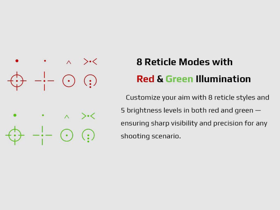 VictOptics - RDSL35 Red Dot-Visier - 1x27x39 - 8 verschiedene Absehen - rot/grün - OVP & NEU