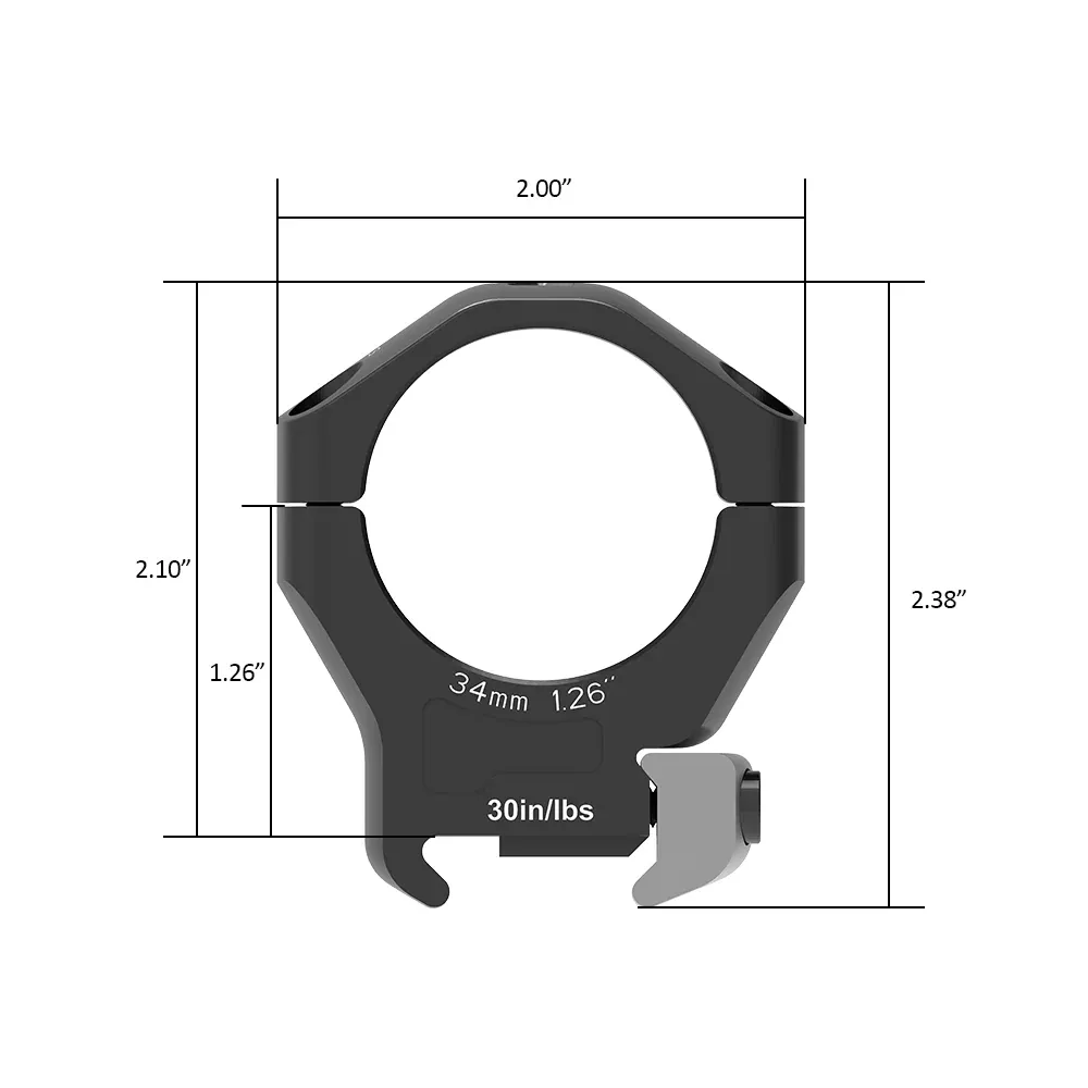 Arken Optics Halo Ti Montagering 34 mm – 32 mm Höhe, Bild 4 von 4