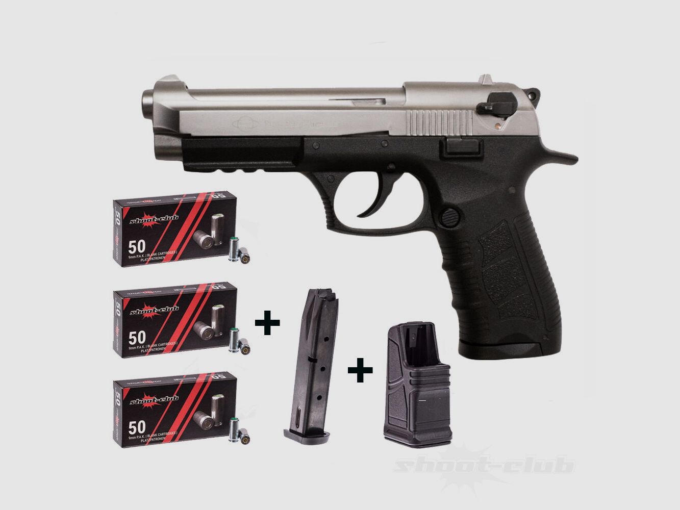 Ekol P92 Magnum Schreckschusspistol 9mmPAK Titan mit Magazin