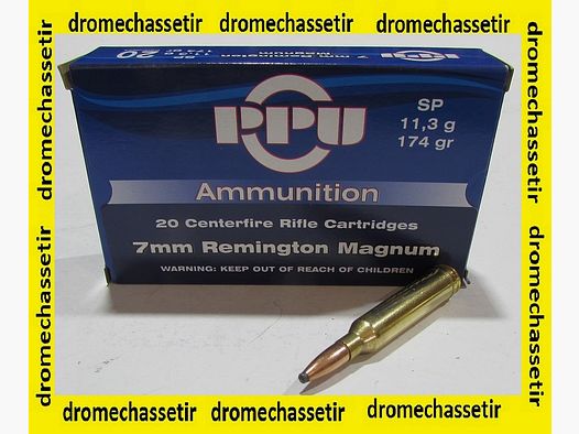 20 Patronenbox Partizan, 7mm Remington Magnum, 174 grains SP, A115