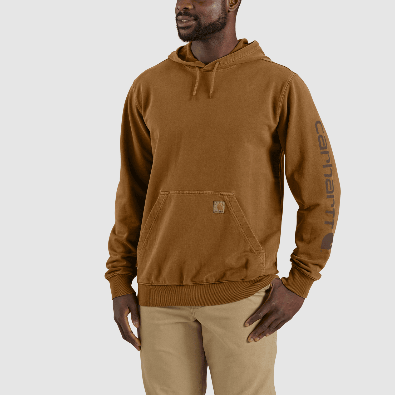 Carhartt Durham Garment Dyed Logo Sweatshirt Mężczyźni Carhartt Brązowy M