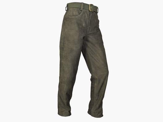 Hubertus Lederhose Schmalreh Dunkel-oliv