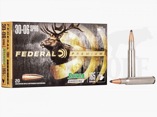 .30-06 Springfield 165 gr / 10,7 g Federal Gameking SPBT cartuchos 20 piezas
