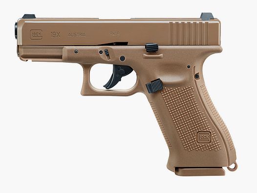 CO2 Pistole Umarex Glock 19X Blow Back Coyote Tan Kaliber 4,5 mm BB (P18)