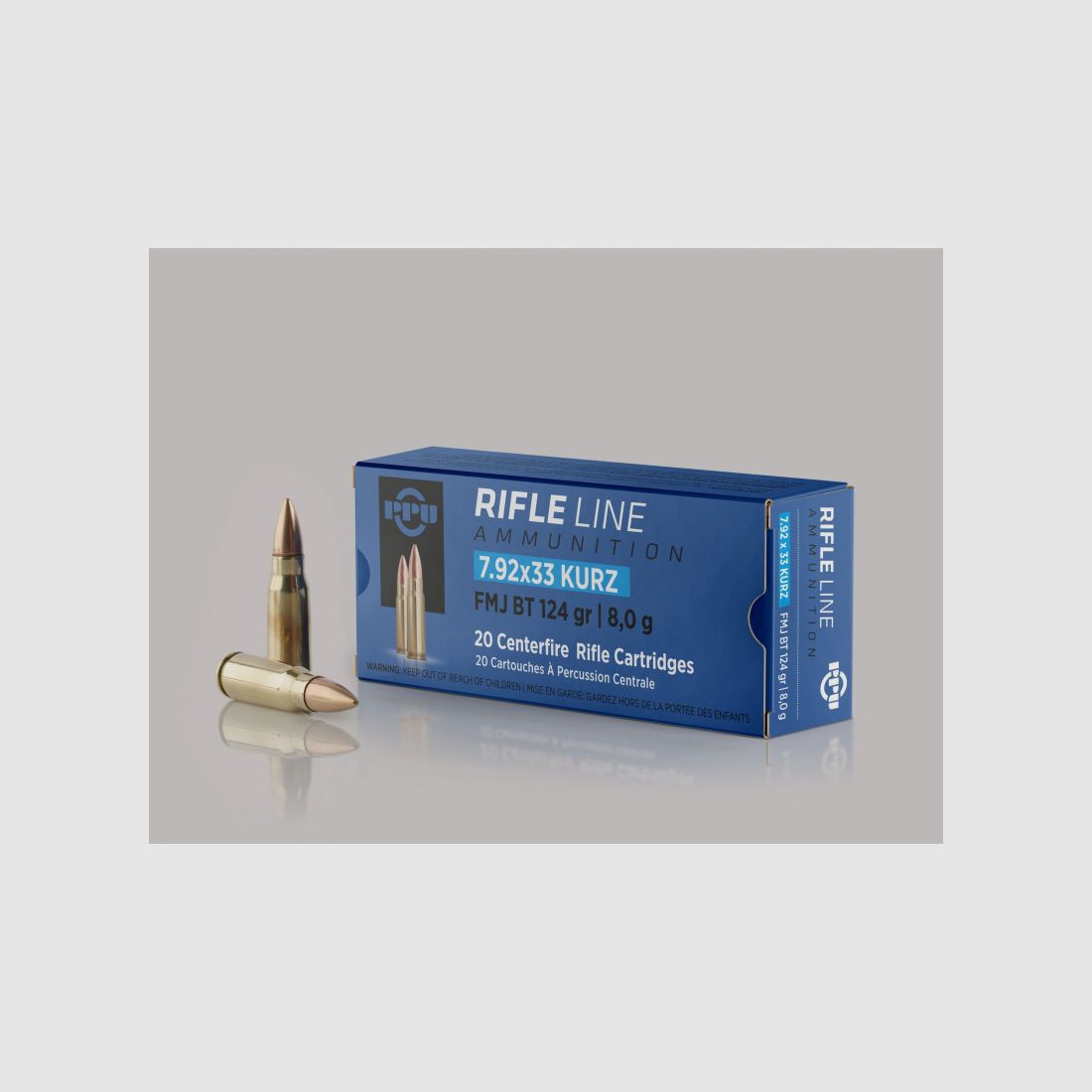 PPU 7,92X33 KURZ 124 GRS / 8 G FMJ 20 STK