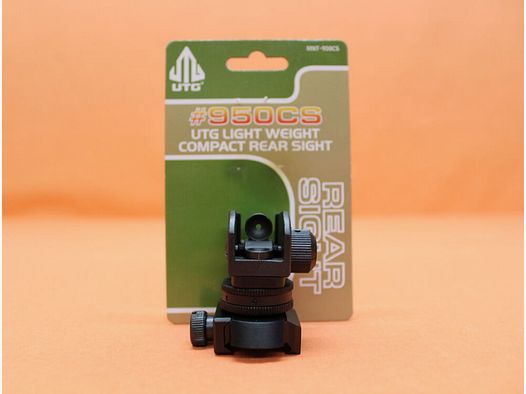 UTG - Leapers UTG Detachable Rear Sight Compact (MNT-950CS) Light Weight AR-15 A2 Dioptervisier f. Picatinnyprofil