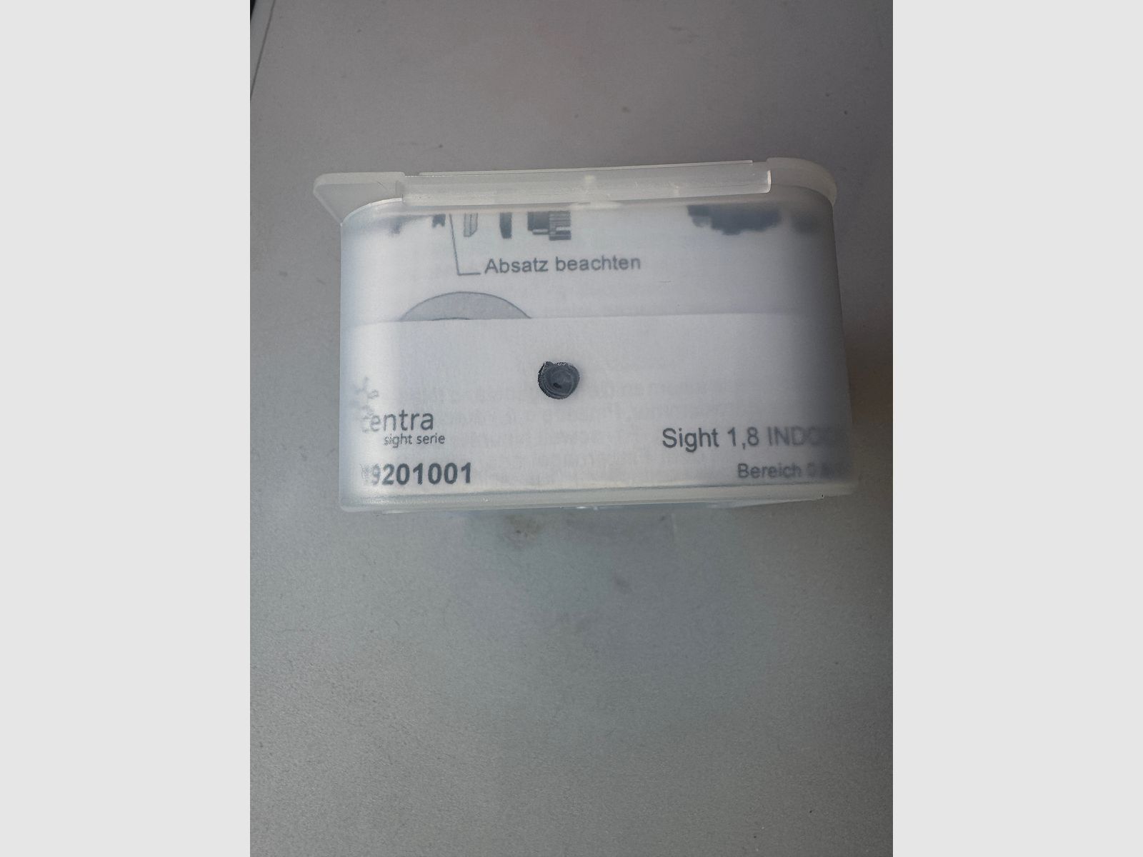 Central iris diaphragm view 1.8 inside black