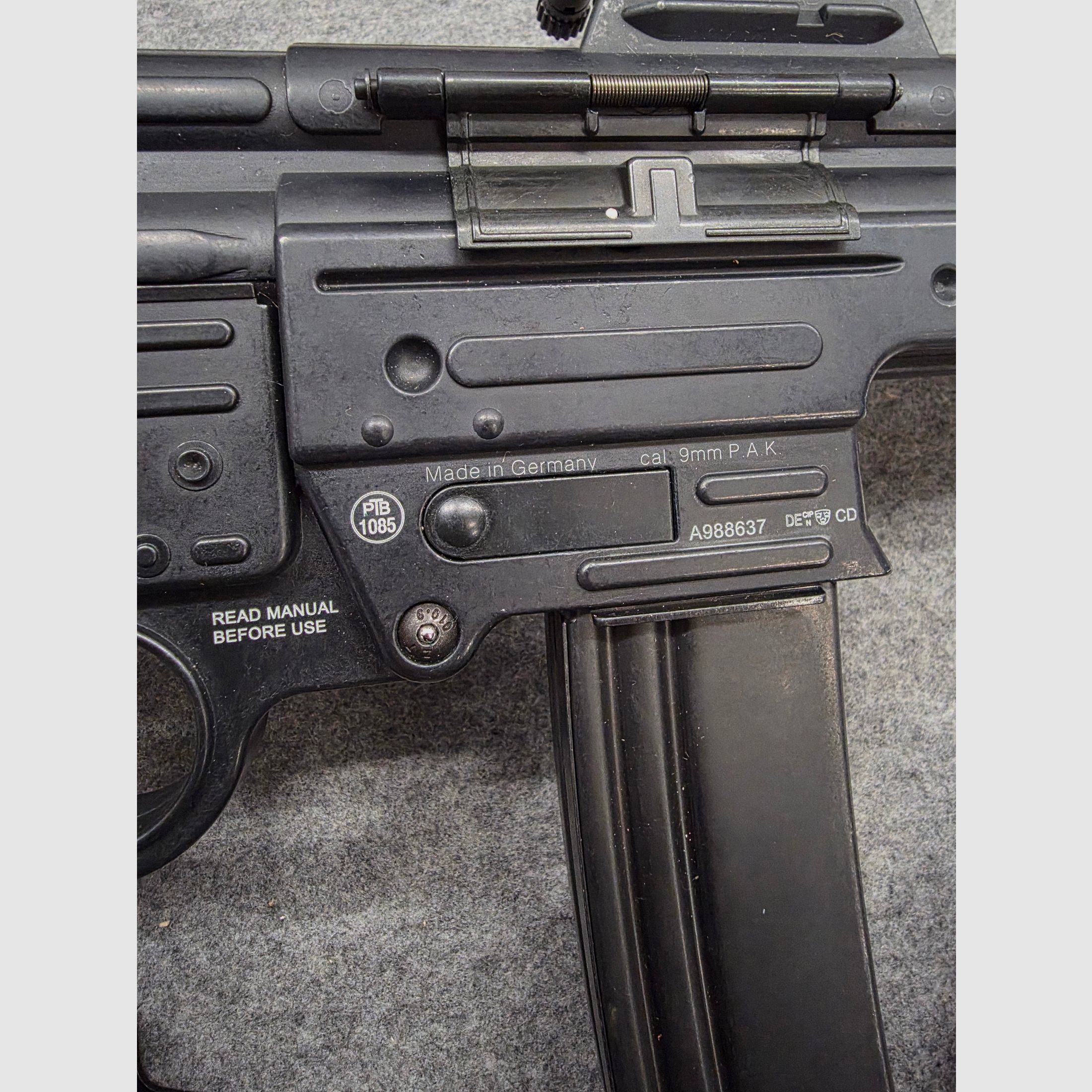 With warranty like new STG44 assault rifle caliber 9mm PAK blued PTB 1085 blank firing SRS