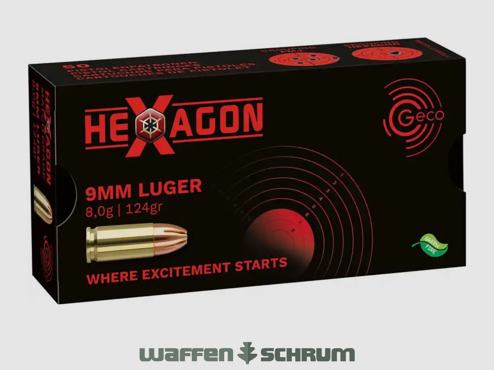 Geco Hexagon SX 8,0g - 124gr 9mmLuger