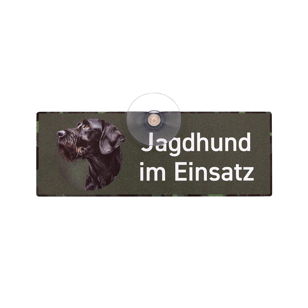 Car sign with suction cup "German Wirehaired Pointer" III