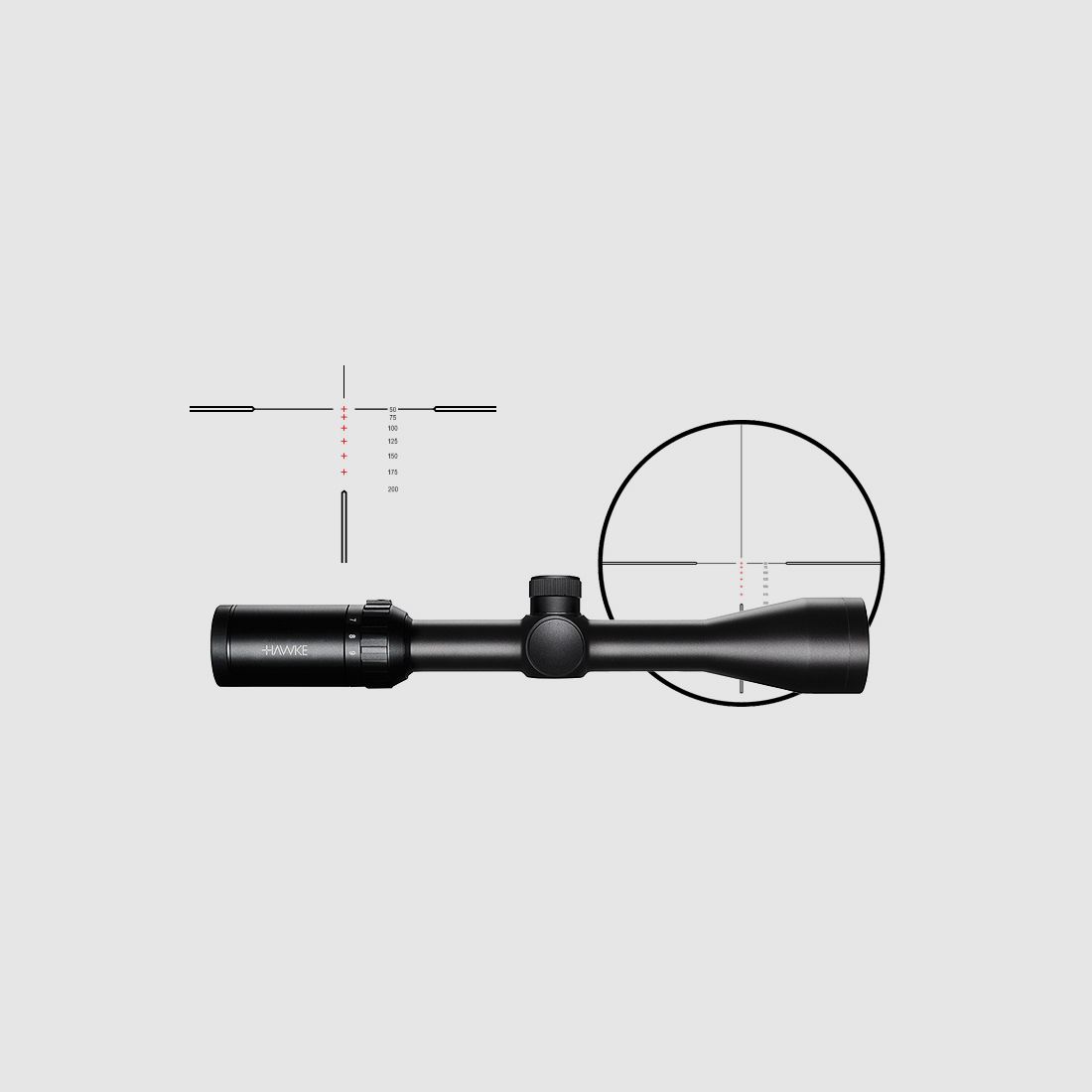 Zielfernrohr von Hawke Modell Vantage IR 1 Zoll 3-9x40, Absehen Rimfire .22 LR HV