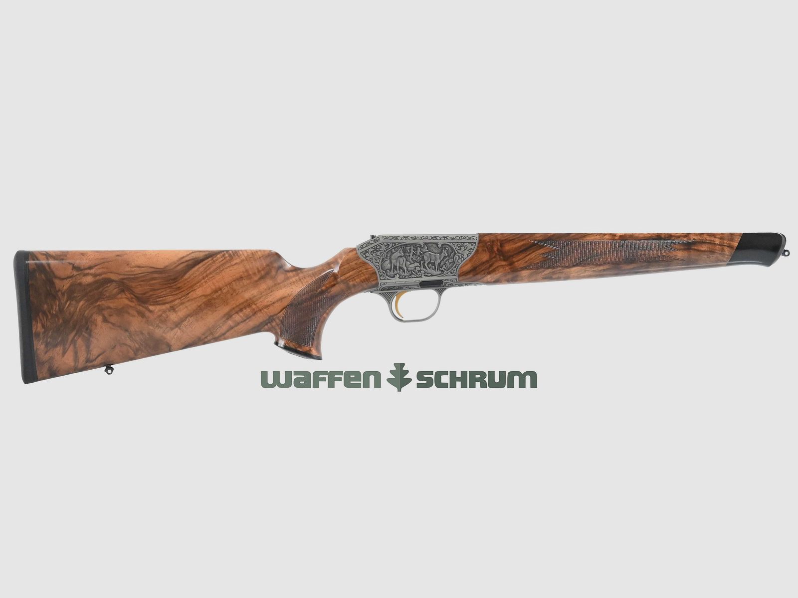 Blaser System R8 Baronesse SHK:8 Incisione: Gams e cervo rosso / Copertura del grilletto: Cervo rosso