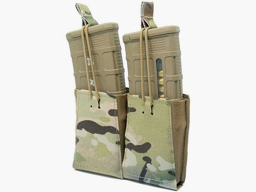 GBRS GROUP Portacargador doble de rifle con retención bungee, Multicam