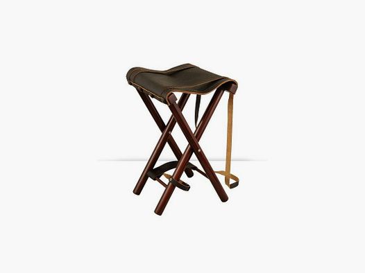 Houten en leren kruk