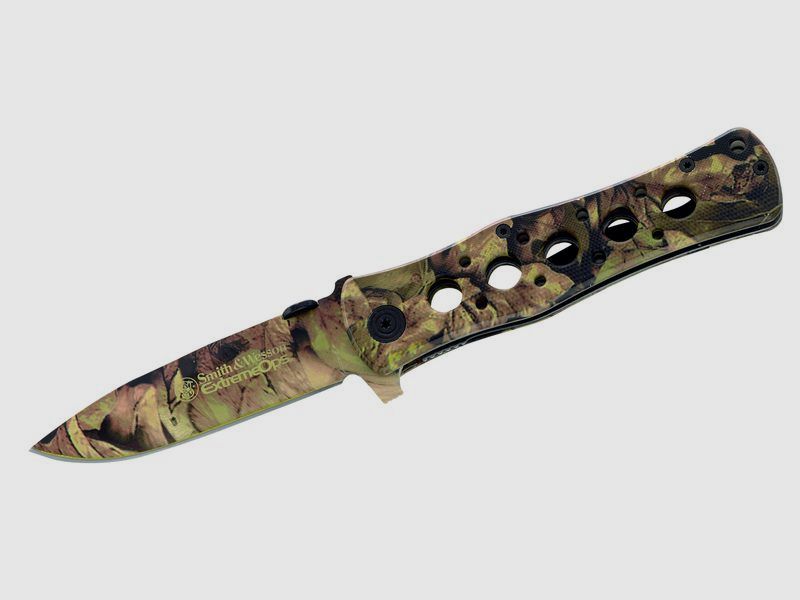 Smith and Wesson Extreme Ops Camo, Stahl 440 A,, Aluminium-Schalen, Clip