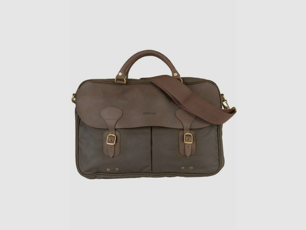 Barbour Wachs-Leder Aktentasche Olive