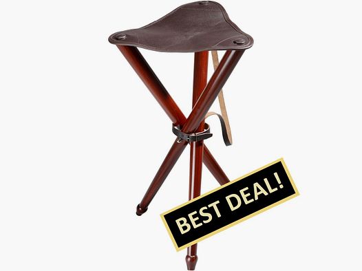 Wald & Forst Dreibein Sitzstuhl mit Leder