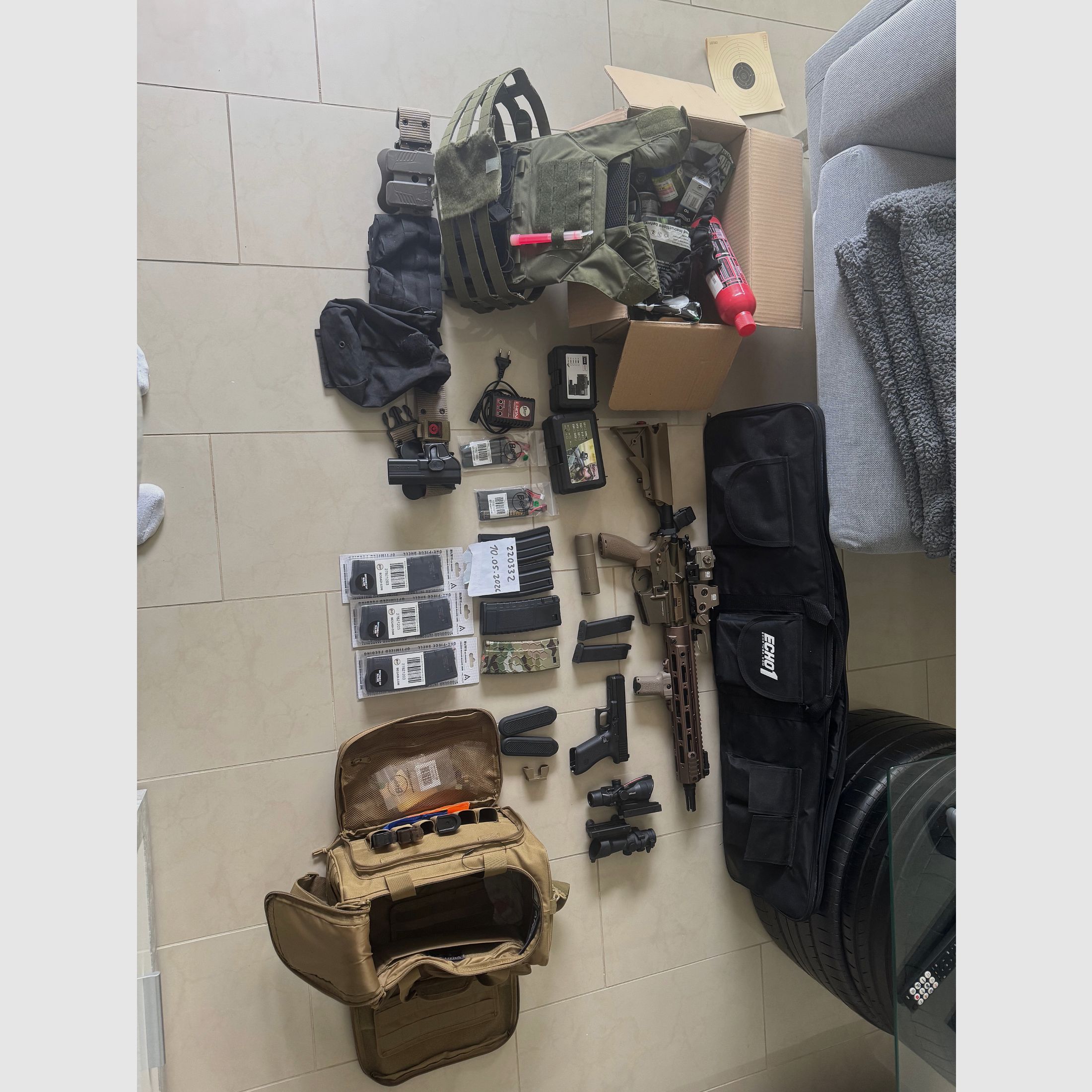 Airsoft Komplettset NEUWERTIG mit Begadi SMR16 und VFC Glock 17 