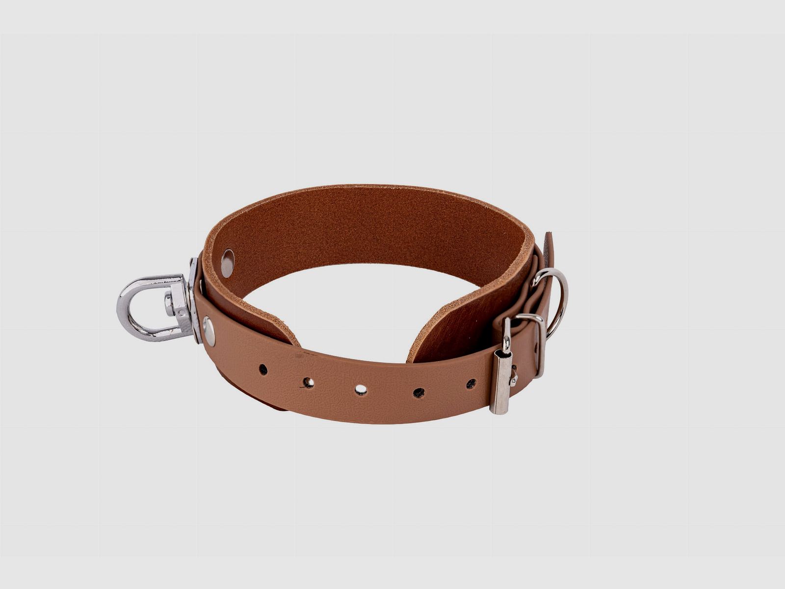 Collare da traccia 38 mm Biothane + pelle 38–52 cm, immagine 1 di 3