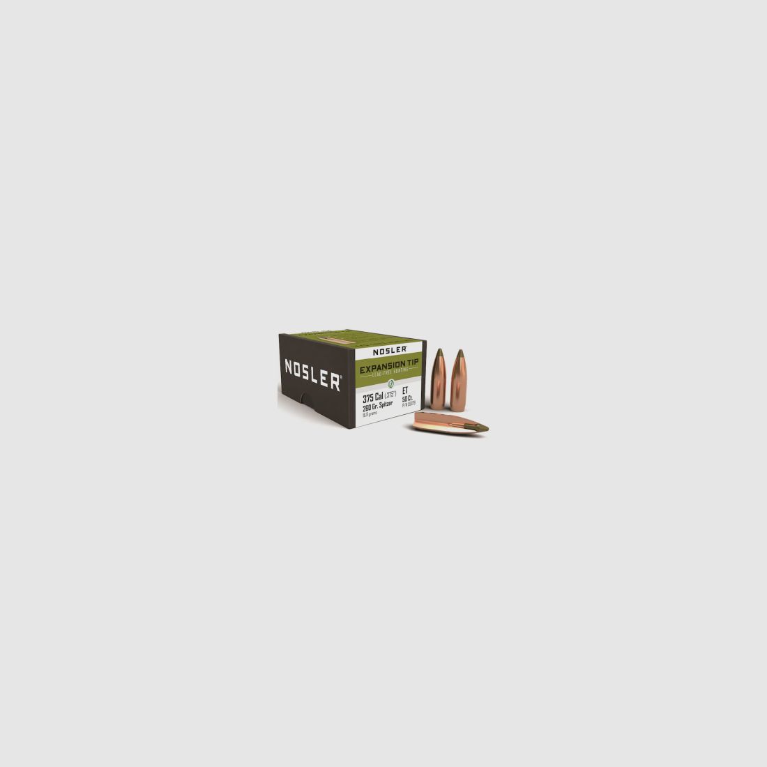 Nosler Geschoss .375/.375 E-Tip 260GR Tipped Boat Tail 50 Stück