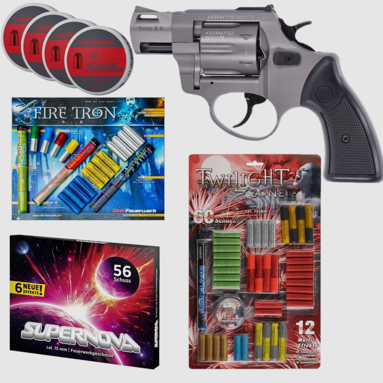 Feuerwerk Revolver Bundle Zoraki R2 2 Zoll Schreckschuss