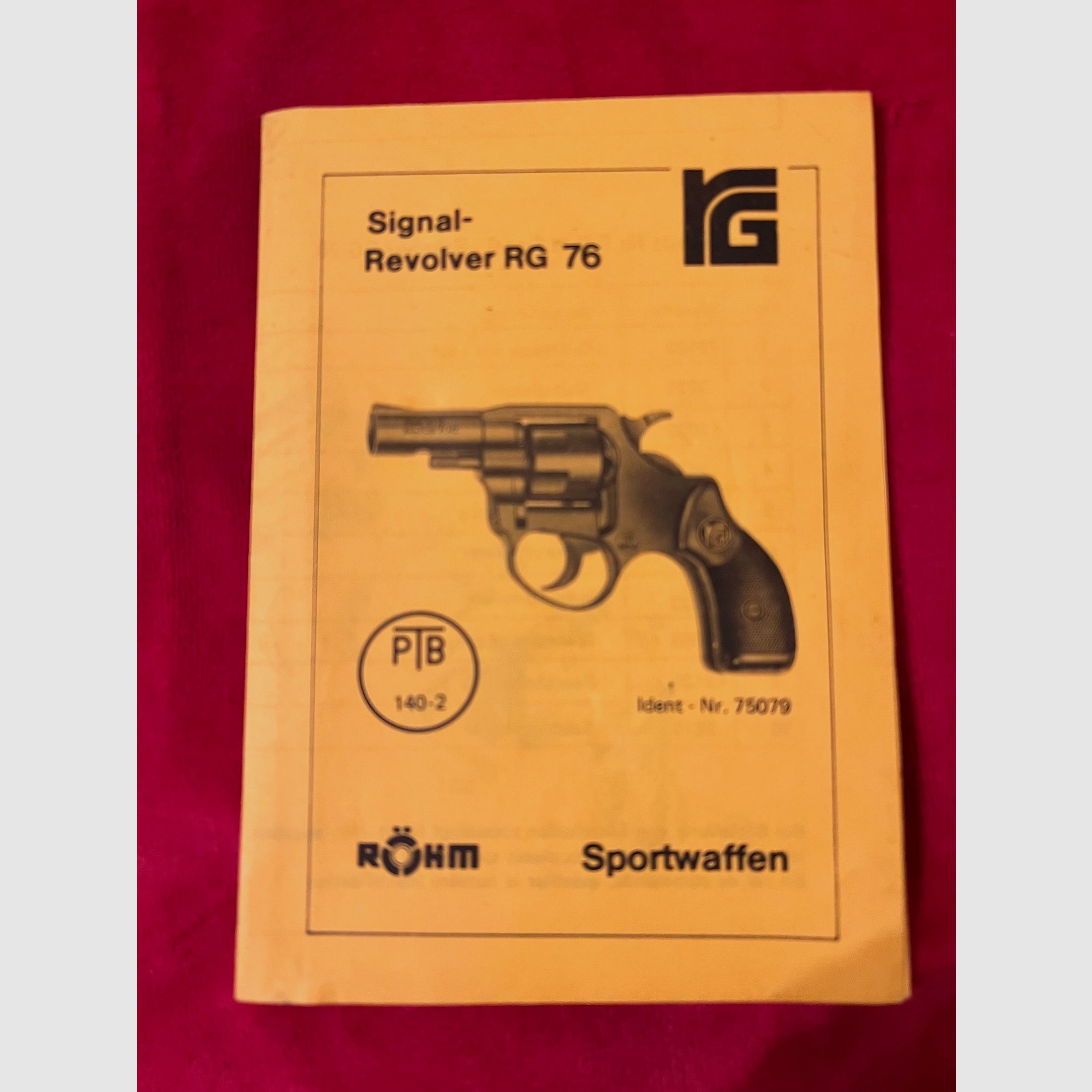 GEBRAUCHSANLEITUNG RG 76 ORIGINAL RÖHM