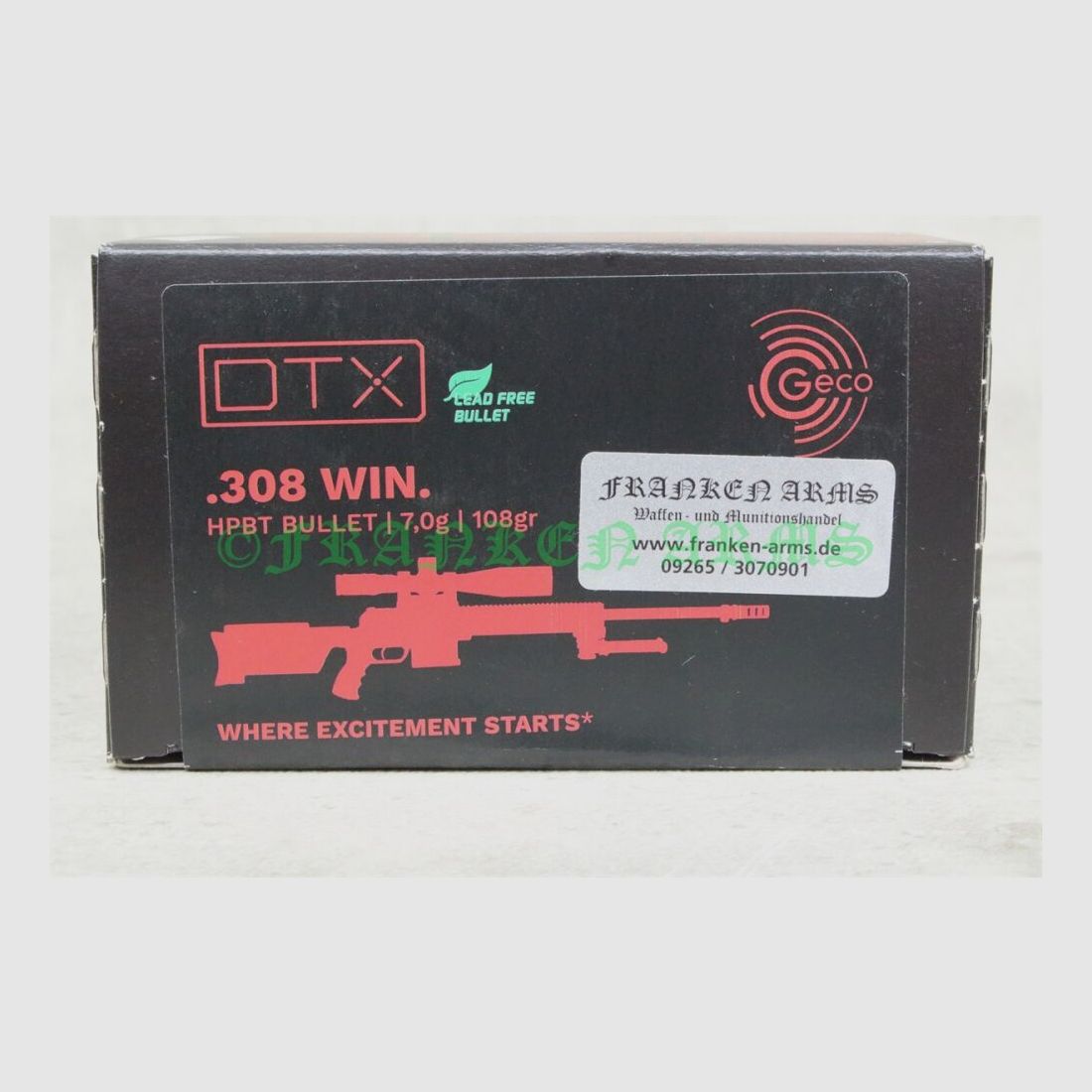 GECO DTX BLEIFREI .308 Win. 108gr. 7,0g 50 Stück Staffelpreise