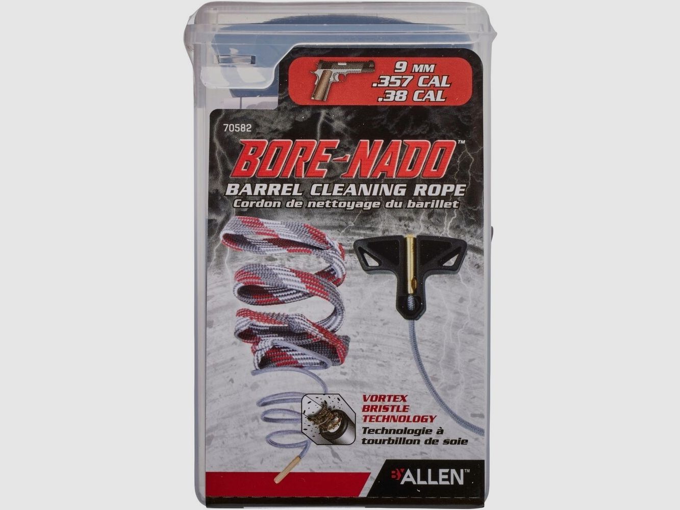 Bore-Nado de Allen cuerda de limpieza para armas cortas BORE-NADO calibre .357