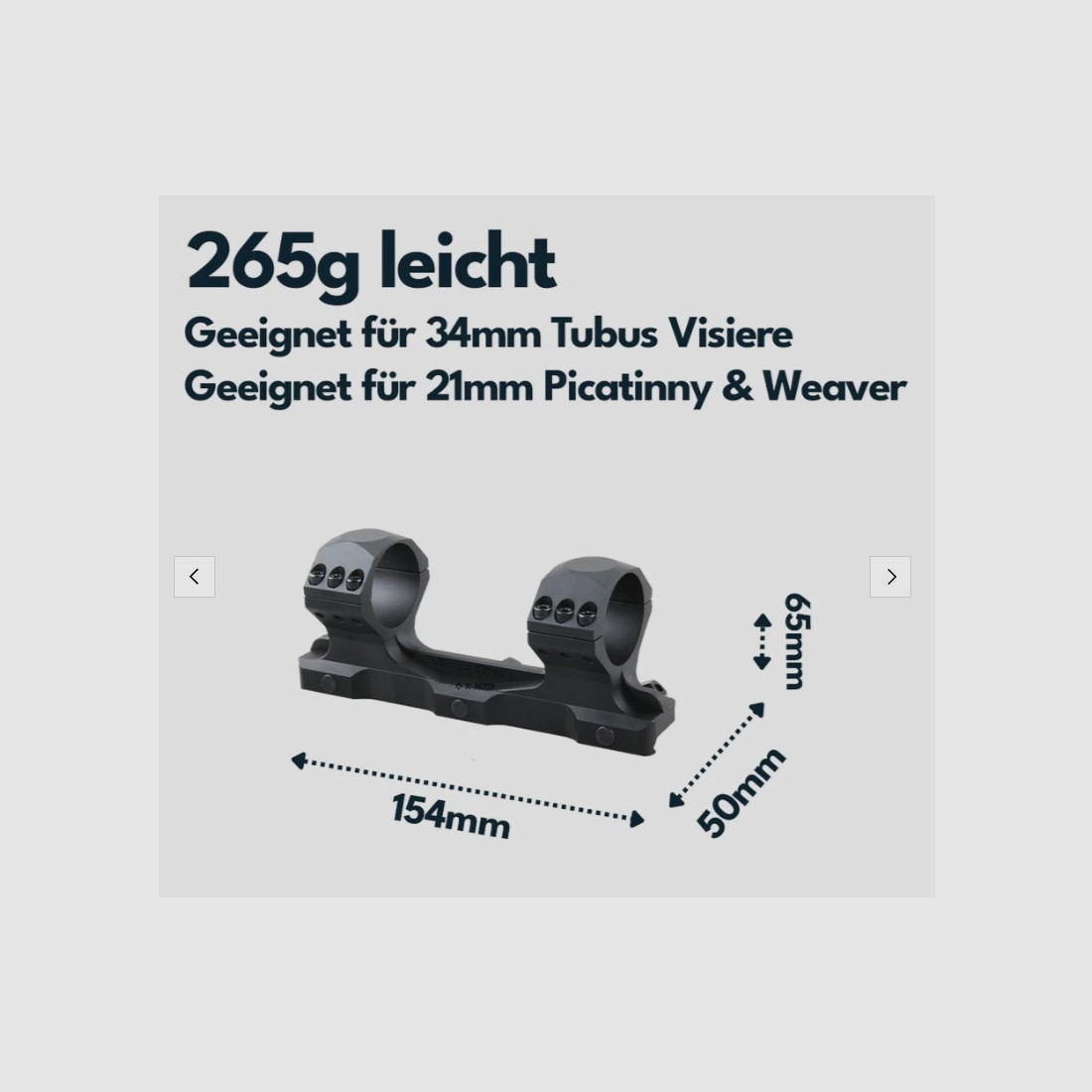 Vector Optics SCTM-58 X-Accu Blockmontage für 34mm Tubus, 21mm Picatinny, 20MOA Vorneigung, h=40mm