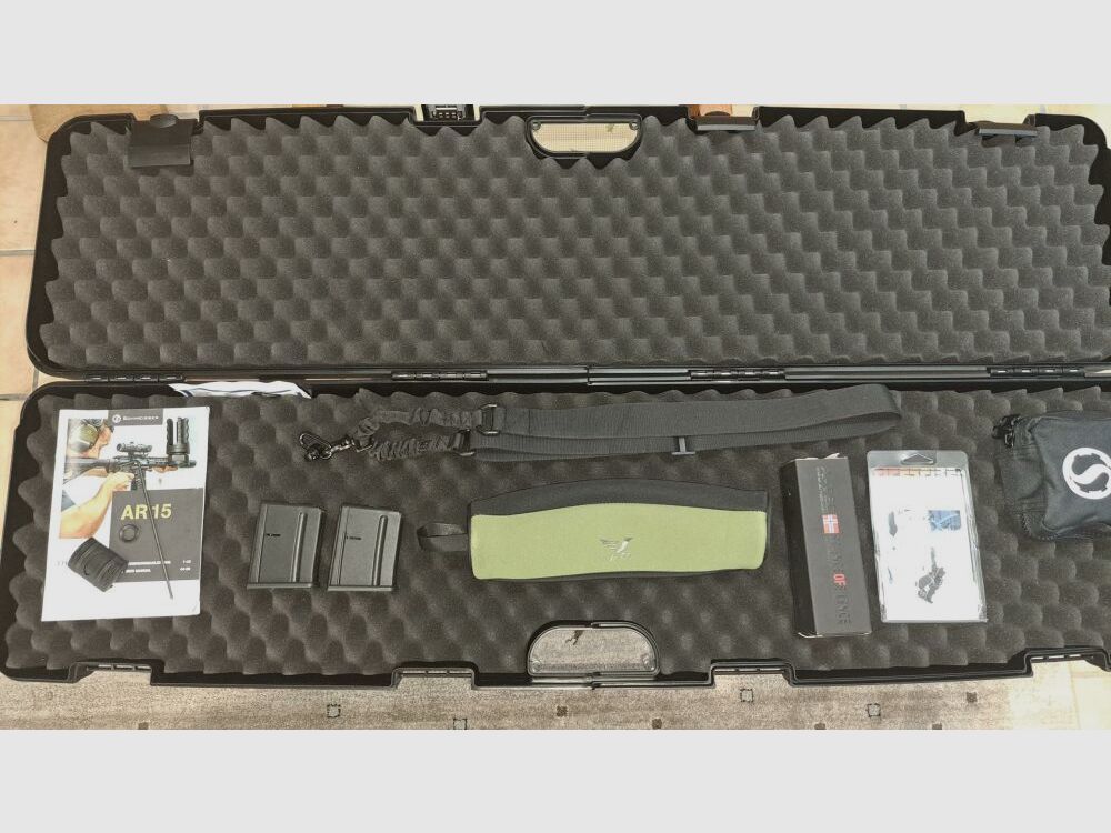 Schmeisser Schmeisser AR15-S4F Sport .223 Rem,OD Green -JAGDVERSION mit Schalldämpfer SD15 , Zielfernrohr DDOPTICS 1,5-15x40 , Hiperfire Competition-Abzug etc.