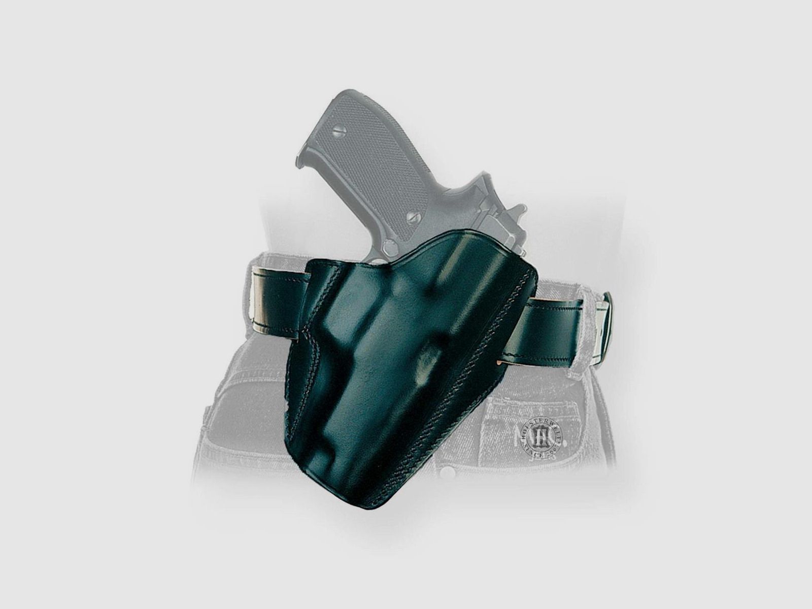 Schnellziehholster LIGHTNING "FBI" 3" K-Frame S&W 10/15/19/66/67/Combat/Grizly,Colt Trooper,HW 357,Ruger Security/Service/Speed SIX-Rechtshänder-Schwarz