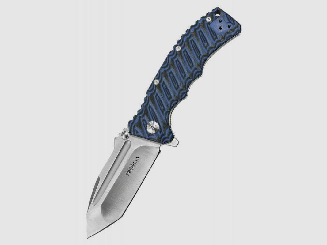 Defcon Proelia Tanto Taschenmesser, satinierte Klinge, blau-schwarzer Griff