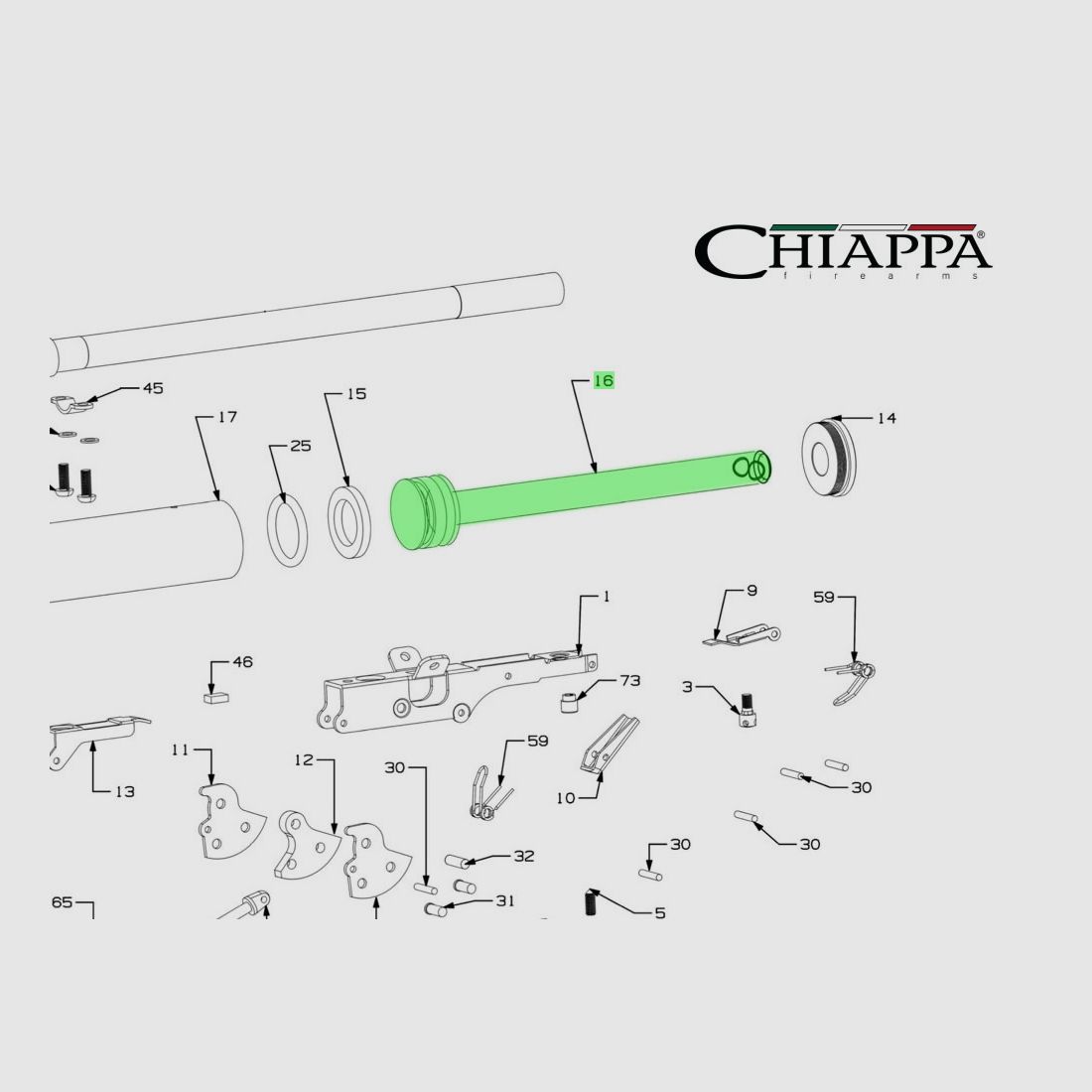 Kolben fĂĽr Chiappa Matchpistole FAS 6004, Ersatzteil