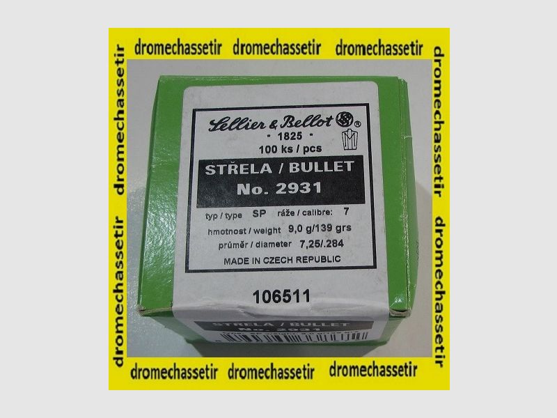 Box mit 100 Geschossen Sellier & Bellot, 7mm SP (0.284), 139grains, Ref 2931