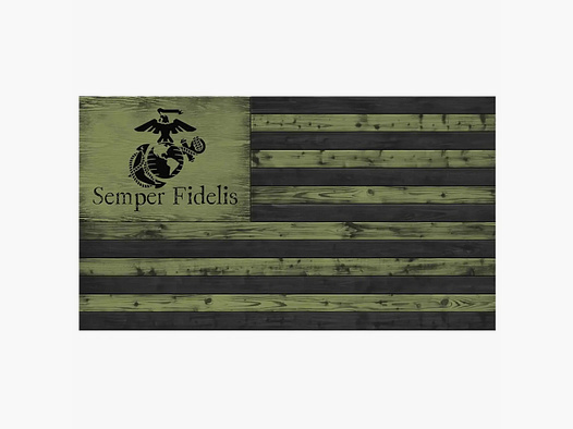 7.62 Design Wooden Flag USMC EGA