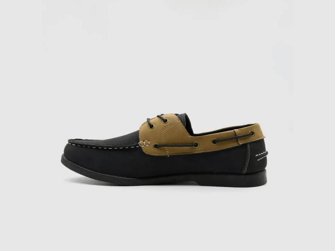 Chaussures bateau confort synthétique noir et beige 40 à 46, image 7 sur 10