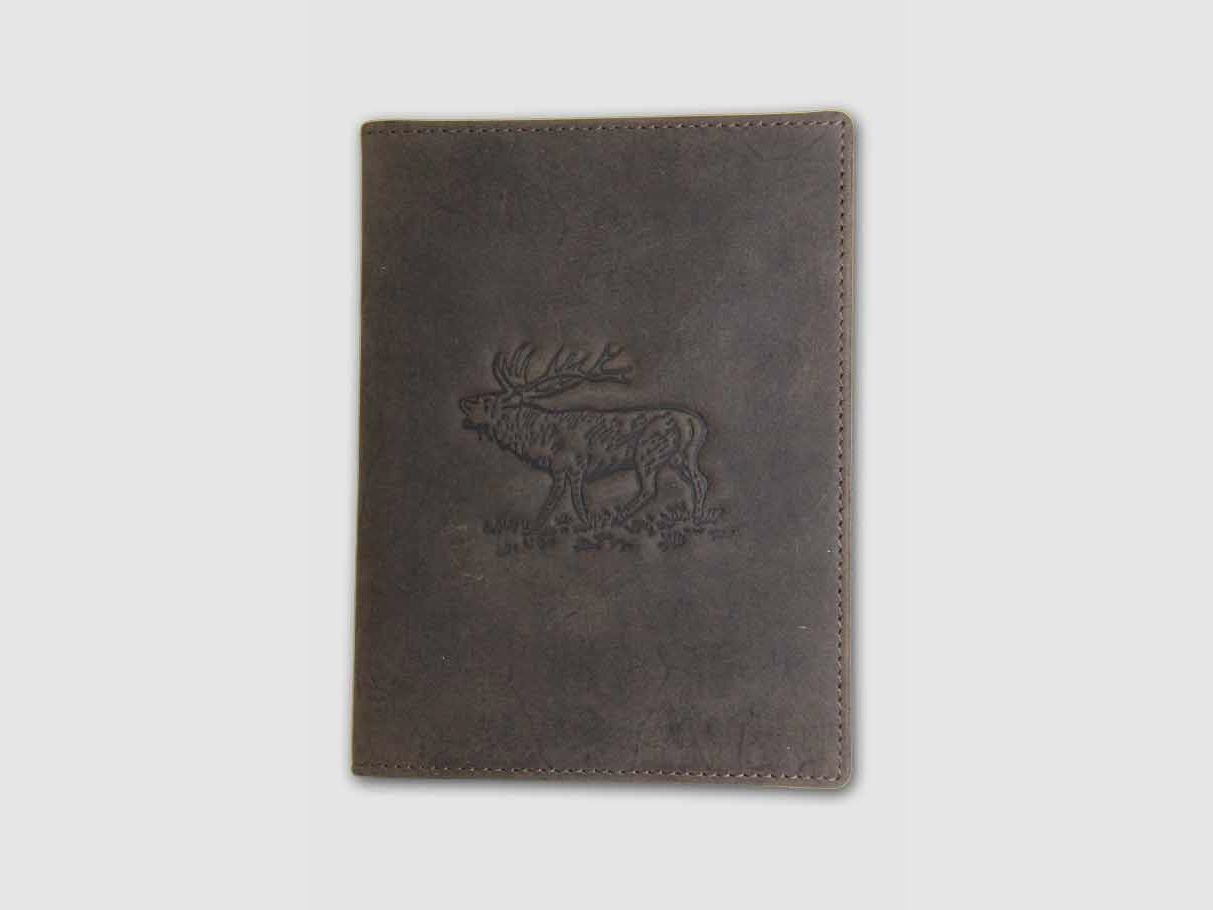 Estuche de licencia de caza AKAH de cuero de ciervo