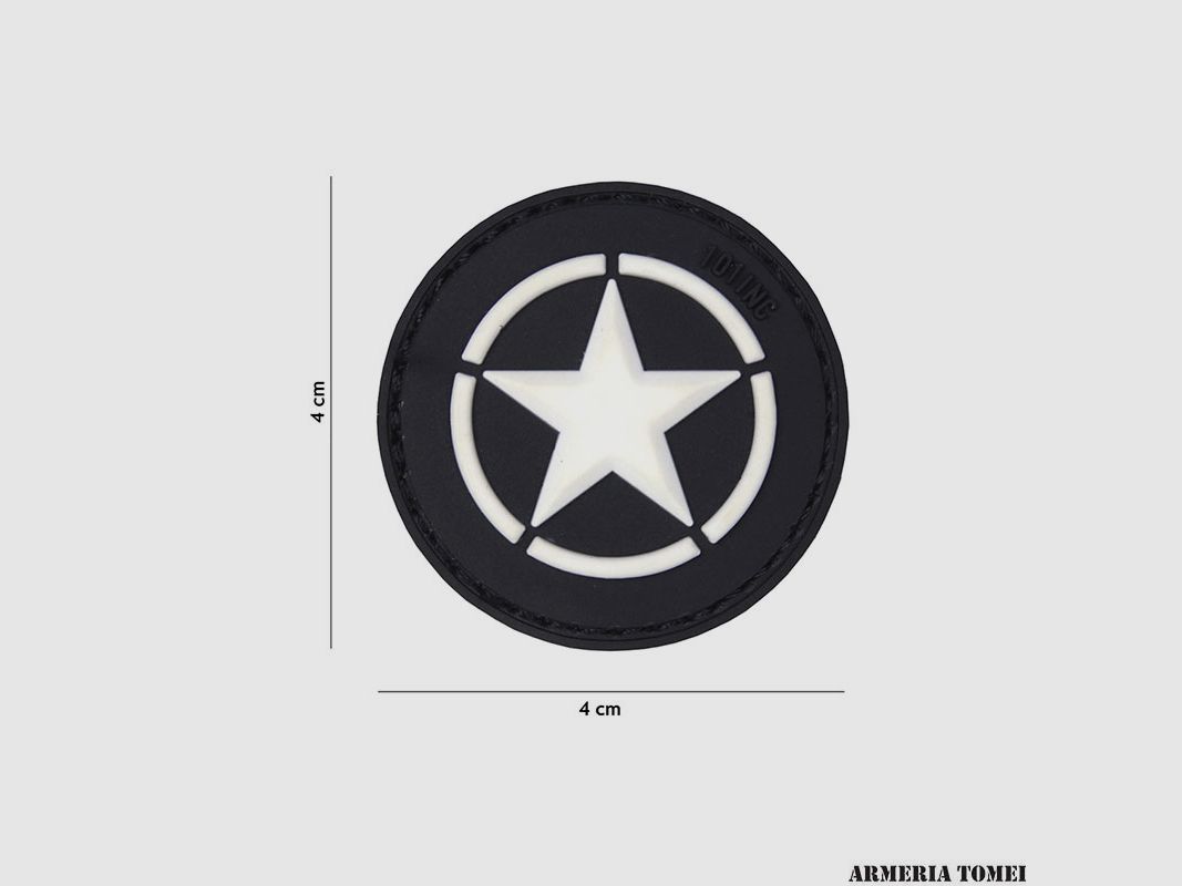 PATCH – 3D PVC ALLIED STAR BLACK #18044