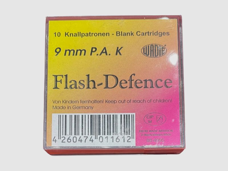 WADIE FLASH-DEFENCE PATRONEN - 9MM P.A.K.. - 10 SCHUSS