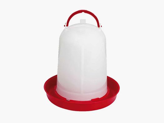 Siphontränke mit Griff 5L für Geflügel - Rot und Weiß