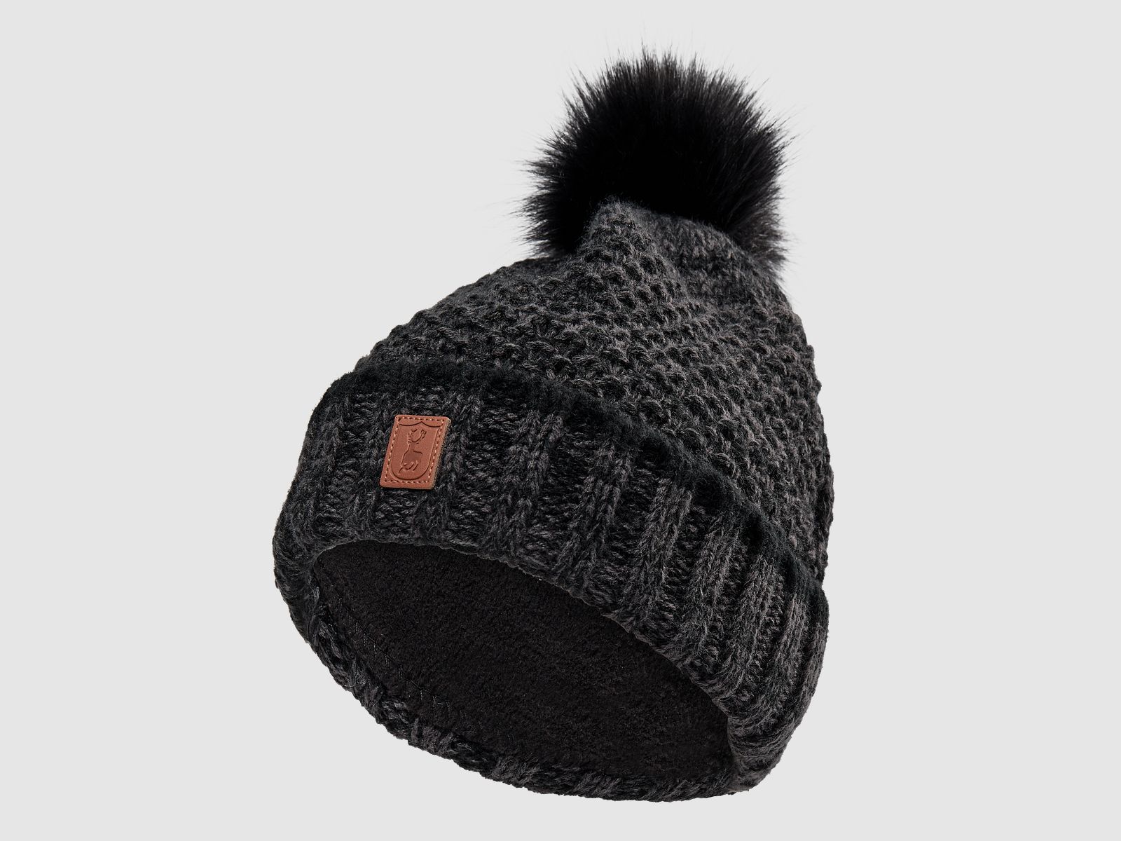 Cappello Lavorato a Maglia per Donna - Nero - Taglia Donna: ONE SIZE