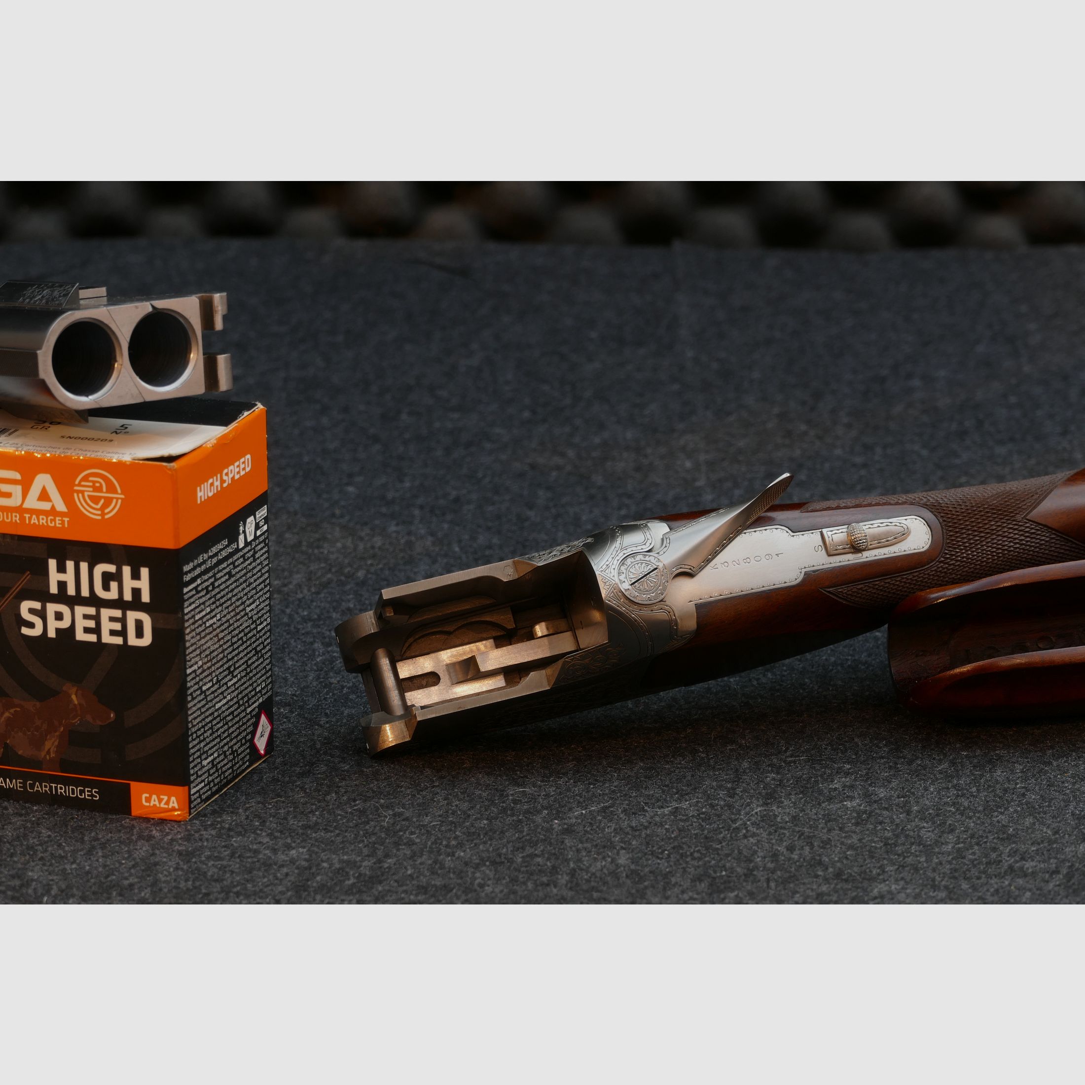 Winchester Super Grade – 12/70, Bockdoppelflinte, Schrankwaffe, Top Zustand