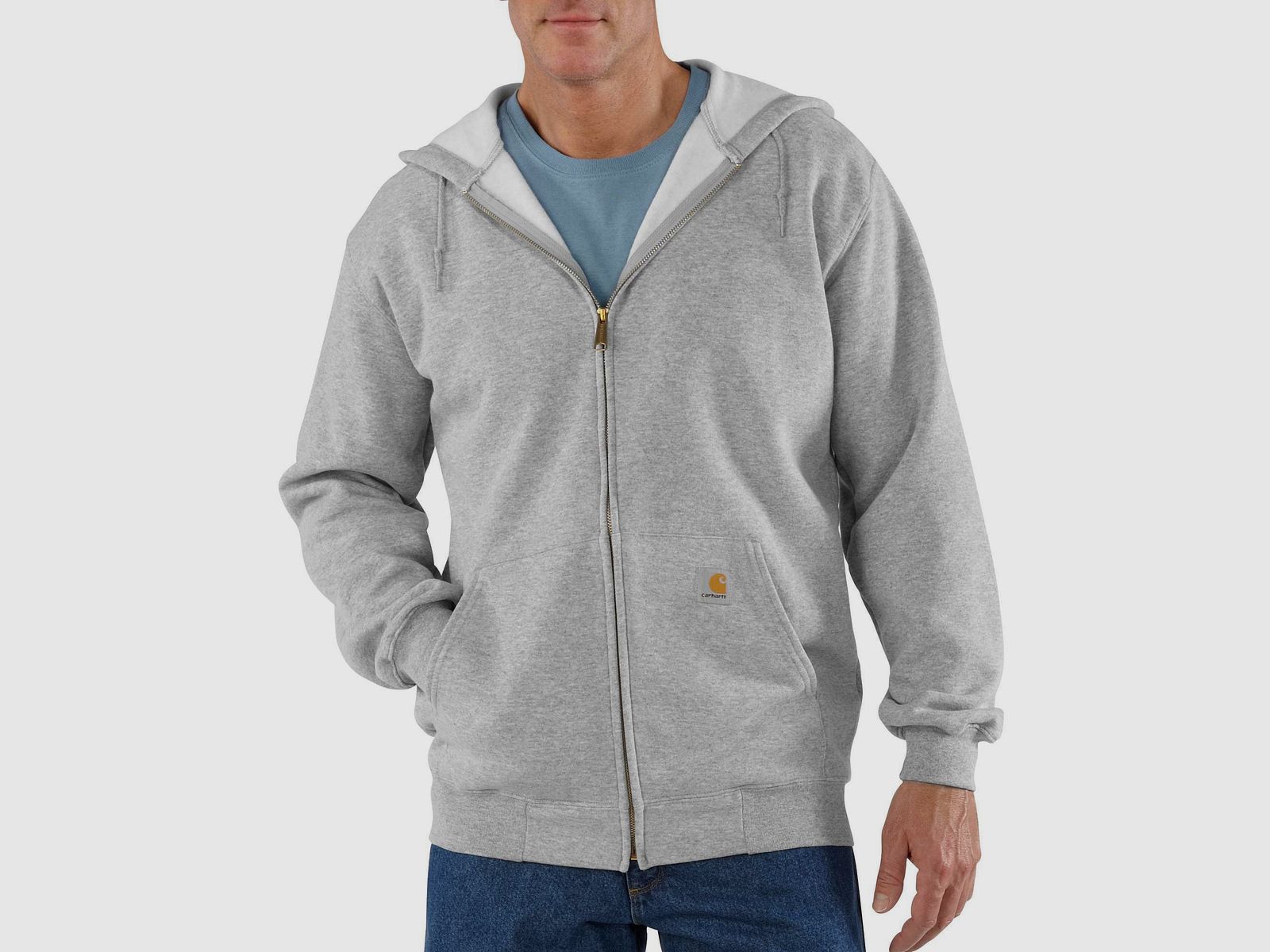 Carhartt Zip Up Hoodie Men's Heather Grey M