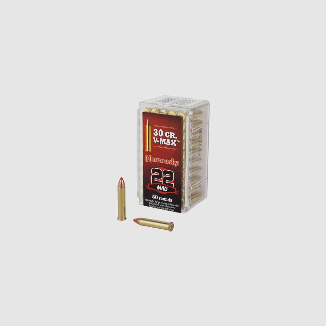 SCATOLA DA 50 CARTUCCE HORNADY V-MAX CAL.22 MAGNUM 30 GR