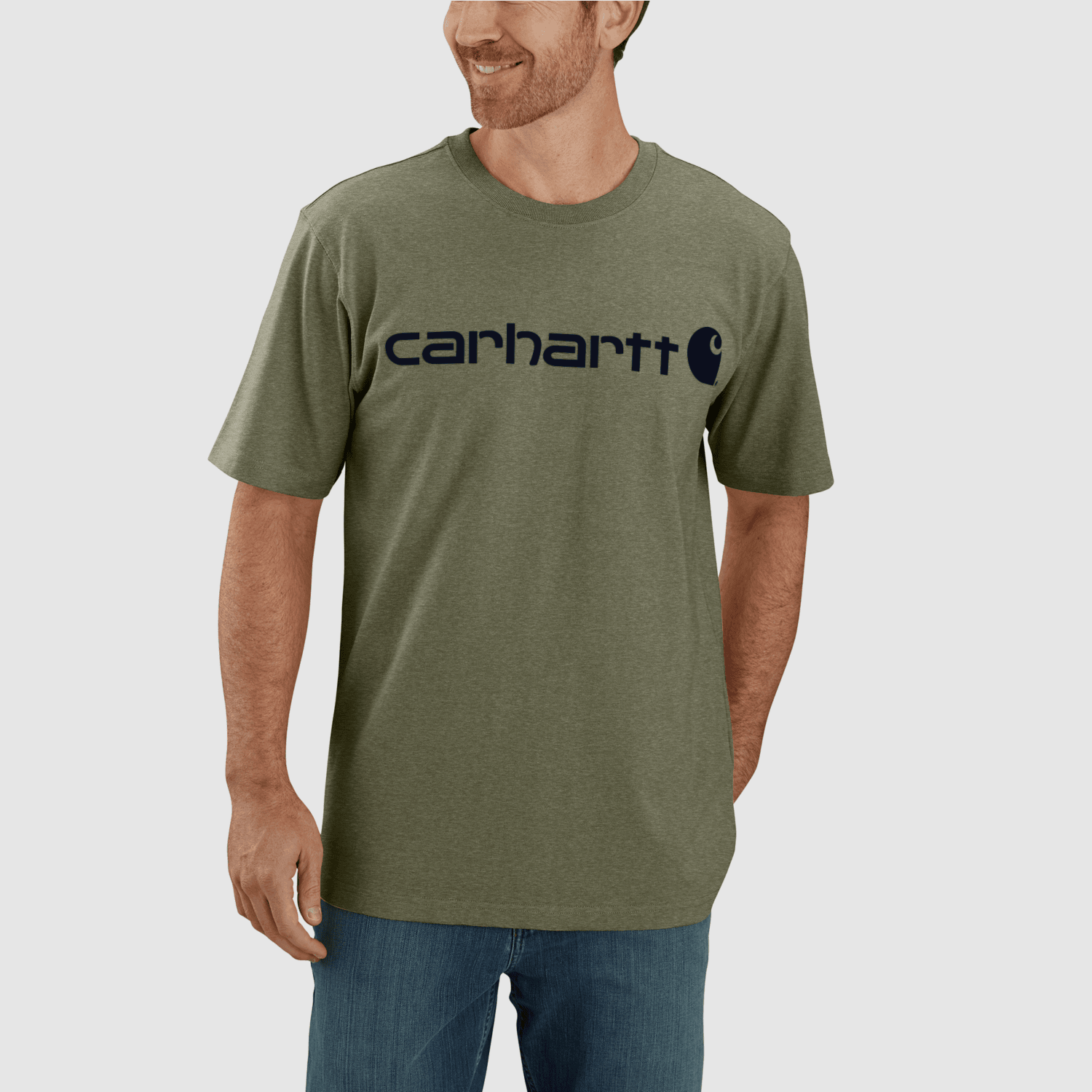 Carhartt Dearborn Relaxed Logo T-Shirt Men Dusty Olive 2XL