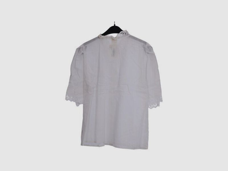 Angelika Trachtenmode Bluse kurzarm weiß mit V-Ausschnitt 42, Bild 2 von 2