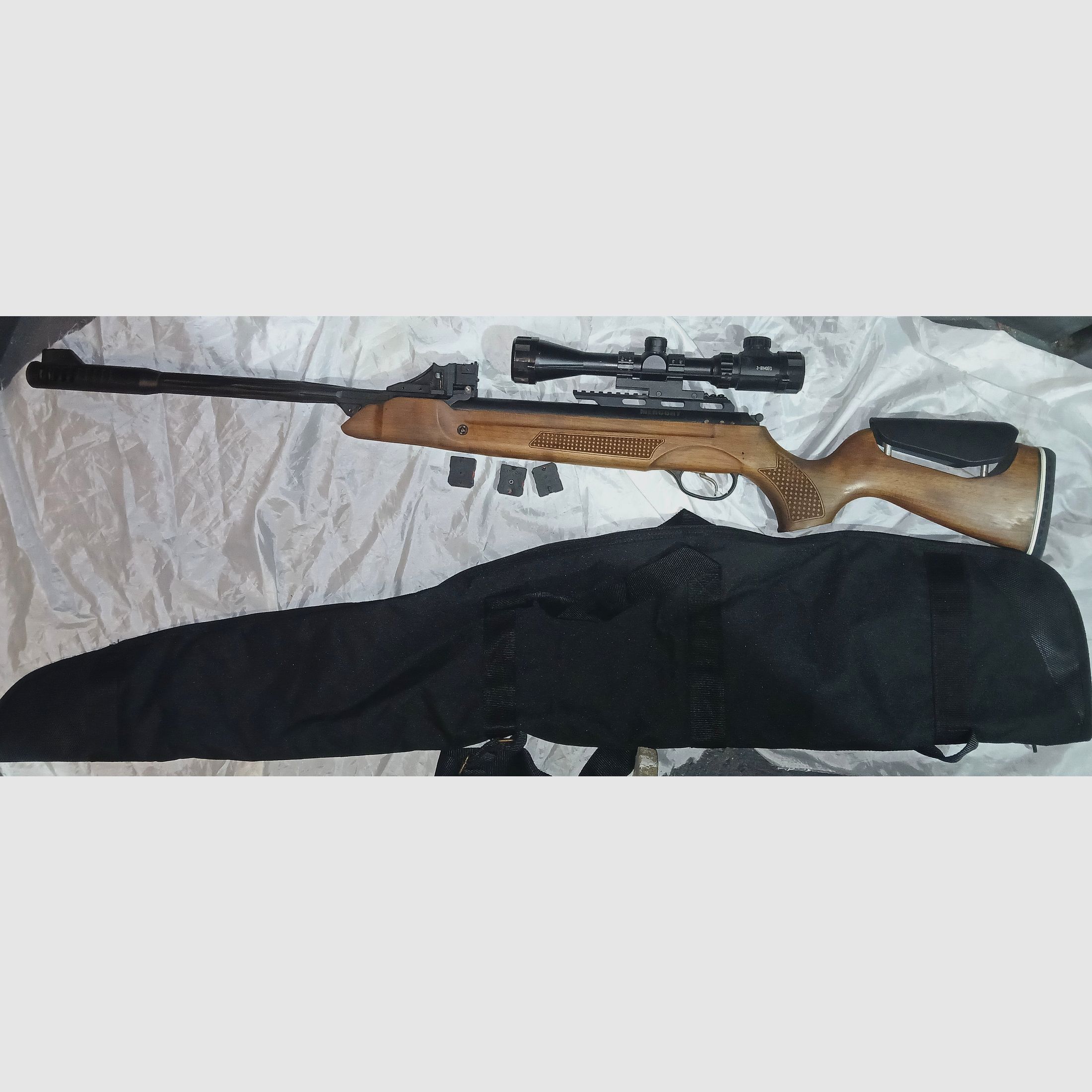 Mercury  Speedfire Luftgewehr inkl. Zielfernrohr 3–9x40 EG  Schalldämpfer ,3 Magazine und Tasche